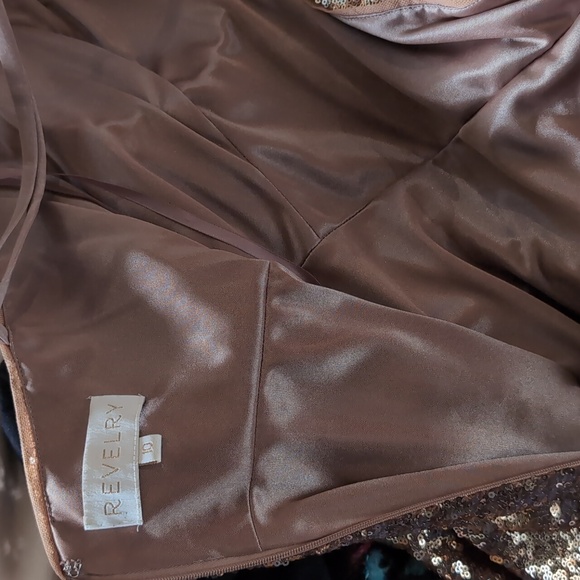 Rose gold sequin dress. - Picture 3 of 5